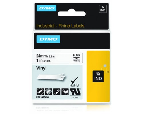 DYMO RHINO Cinta ID1-24 Negro/blanco vinilo