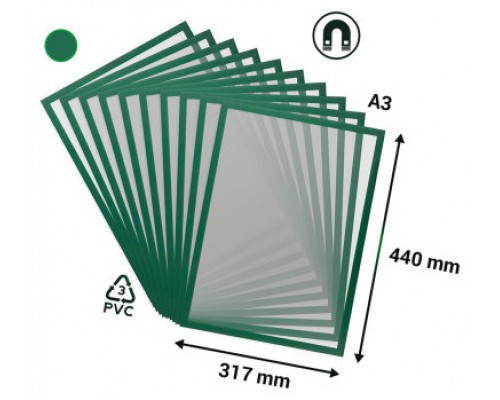 PACK DE 10 MARCOS MAGNETO PRO A3 COLOR VERDE TARIFOLD 195245 (Espera 4 dias)