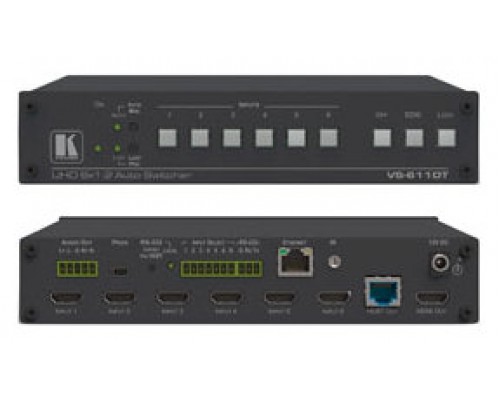 KRAMER VS-611DT - SELECTOR AUTOMÁTICO 6X1:2 HDMI 4K60 4:2:0 HDMI/HDBASET POE SOBRE HDBASET (VS-611DT) 20-00611090