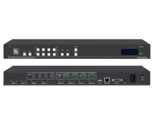 KRAMER / CONMUTADOR 4X4 / 4K HDR / MATRIX SWITCHER WITH AUDIO DE-EMBEDDING / VS-44H2A