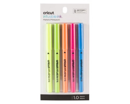 Cricut 2006258 rotulador Fino Azul, Verde, Naranja, Rosa, Amarillo 5 pieza(s)