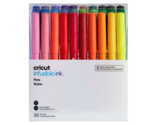 Cricut Infusible Ink rotulador Fino Negro, Azul, Coral, Fucsia, Verde, Gris, Verde claro, Lila, Menta, Marina, Naranja, Púrpura, Rojo, Rosa, Violeta, Amarillo 30 pieza(s)