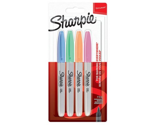 Sharpie 2065402 marcador permanente Fibre tip Azul, Verde, Naranja, Rosa 4 pieza(s) (Espera 4 dias)