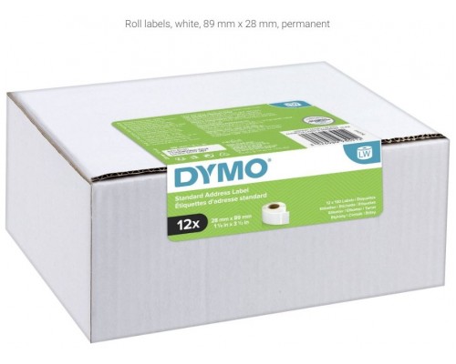 DYMO Etiqueta LW Multipack dirección 28X89mm-VALUE PACK (12 Rollos)