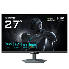 GIGABYTE G27Q2 Monitor Gaming 27&rdquo; 2K QHD - 2560 x 1440, 200Hz, 1ms, 350 cd/m&sup2;, Compatible con G-Sync, FreeSync Premium, HDR10, HDMI 2.0, DisplayPort 1.4