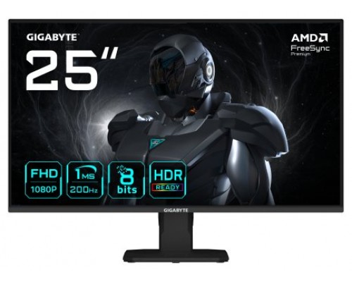 GIGABYTE GS25F2 Monitor Gaming 25" FHD - 1920 x 1080, 200Hz, 1ms, 300 cd/m², Display HDR 10, HDMI 2.0, DisplayPort 1.4