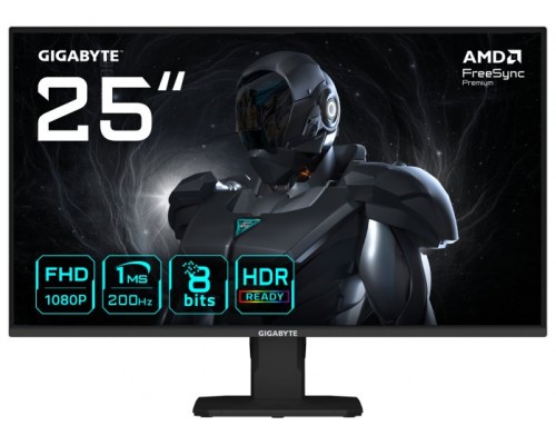 GIGABYTE GS25F2 Monitor Gaming 25" FHD - 1920 x 1080, 200Hz, 1ms, 300 cd/m², Display HDR 10, HDMI 2.0, DisplayPort 1.4