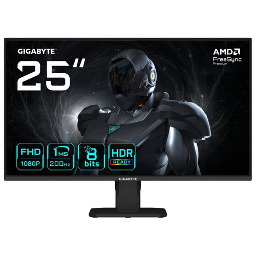 GIGABYTE GS25F2 Monitor Gaming 25" FHD - 1920 x 1080, 200Hz, 1ms, 300 cd/m&sup2;, Display HDR 10, HDMI 2.0, DisplayPort 1.4