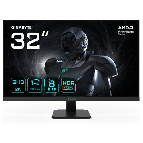 GIGABYTE GS32QA Monitor Gaming 32&rdquo; QHD - 2560 x 1440, 180Hz, 1ms, 300 cd/m&sup2;, FreeSync Premium, HDR Ready, HDMI 2.0, DisplayPort 1.4
