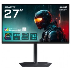 GIGABYTE MO27Q2 27" Monitor Gaming OLED QHD - 2560 x 1440, 240Hz, 0.03ms, 250 cd/m², Display HDR True Black 400, HDMI 2.1, DisplayPort 1.4