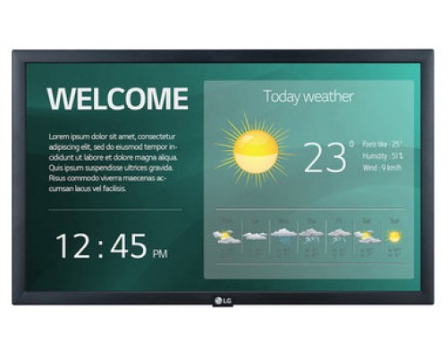 LG 22SM3G-B pantalla de señalización 54,6 cm (21.5") IPS Full HD Pantalla plana para señalización digital Negro Procesador incorporado