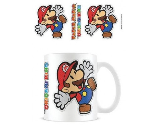 TAZA DESAYUNO SUPER MARIO PAPER MARIO PEGATINA PYRAMID REDSTRING MG26046