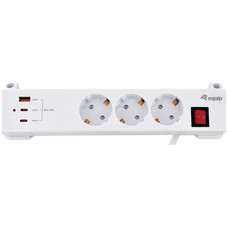 EQUIP Regleta de enchufes con 3 tomas de corriente y 3 puertos USB (2 C + 1 A)-SX5 EQUIP Regleta de enchufes con 3 tomas de corriente y 3 puertos USB (2 C + 1 A)
