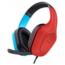 Trust GXT 416S Zirox Auriculares Alámbrico Diadema Juego Negro, Cian, Rojo