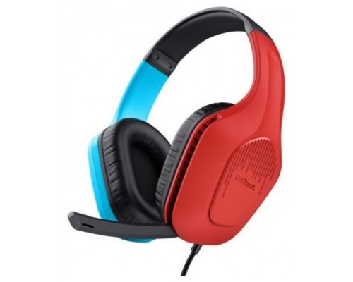 Trust GXT 416S Zirox Auriculares Alámbrico Diadema Juego Negro, Cian, Rojo