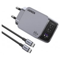 Ugreen 25871 cargador de dispositivo móvil Universal Gris Corriente alterna Carga rápida Interior