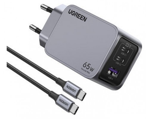 Ugreen 25871 cargador de dispositivo móvil Universal Gris Corriente alterna Carga rápida Interior