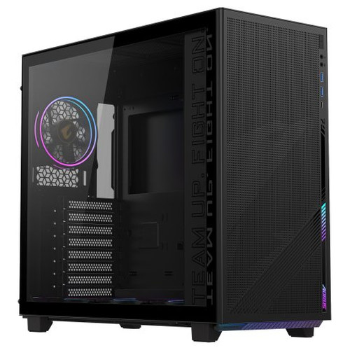 CAJA GIGABYTE AORUS C400 GLASS,SEMITORRE,3.5&ldquo;X2+2.5&rdquo;X2,B:120MMX3+R:120MMX1,HDMI,USB3.0X2+3.2 TYPE CX1,ARGB,NEGRA+VENTANA TRANSPARENTE (GB-AC400G)