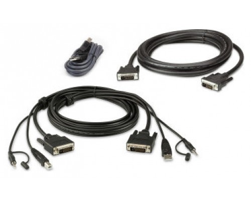 Aten 2L-7D02UDX3 cable para video, teclado y ratón (kvm) 1,8 m Negro
