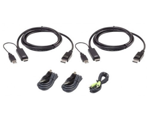 ATEN Kit de cable para conexión KVM seguro universal dual display de 1,8 m