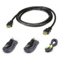 Aten 2L-7D02UHX4 cable para video, teclado y ratón (kvm) 1,8 m Negro