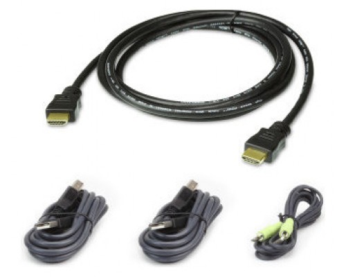 Aten 2L-7D02UHX4 cable para video, teclado y ratón (kvm) 1,8 m Negro