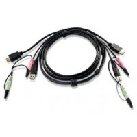 Aten 2L-7D02UH cable para video, teclado y ratón (kvm) 1,8 m Negro