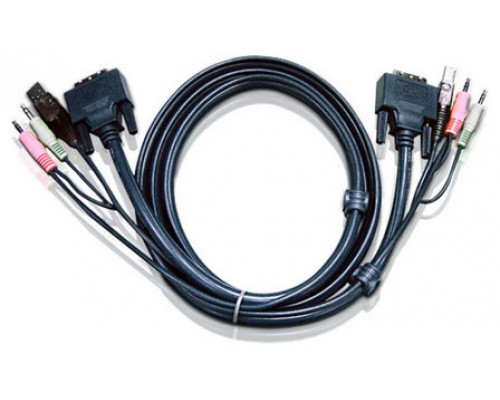 Aten Cable KVM DVI-I single link USB de 3 m