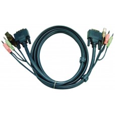 ATEN Cable KVM DVI-D single link USB de 5 m