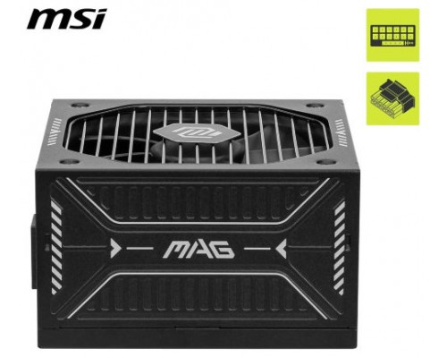 FUENTE ALIMENTACION MSI MAG A750GLS PCIE5,PSU,750W,80 PLUS GOLD,MODULAR,120MM,ACTIVE PFC,PCI-E 5.0 (16 PIN)X1,PCI-E (6+2 PIN)X4,SATA (15 PIN)X5