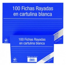 100 FICHAS DE CARTULINA RAYADA (95X65 MM) N.º 1 MARIOLA 3111R (Espera 4 dias)