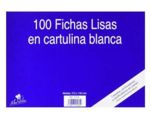 100 FICHAS DE CARTULINA LISA (215X160 MM) Nº. 5 MARIOLA 3115L (Espera 4 dias)