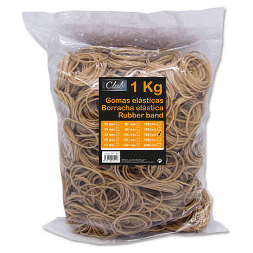 BOLSA 1 KG. GOMAS ELASTICAS N&ordm; 180 DE 18 CM. LARGO OFFICE CLUB 320517 (Espera 4 dias)