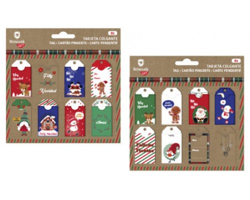 SET 8 TARJETAS COLGANTES NAVIDAD BISMARK 332872 (Espera 4 dias)