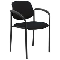 PIQUERAS Y CRESPO NOWY STYL Silla fija Styl similpiel negro chasis negro con brazos