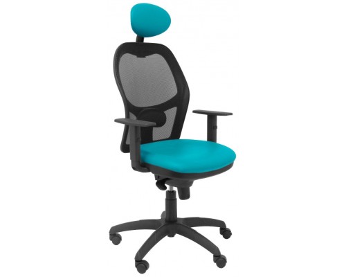 SILLA JORQUERA MALLA NEGRA ASIENTO SIMILPIEL VERD