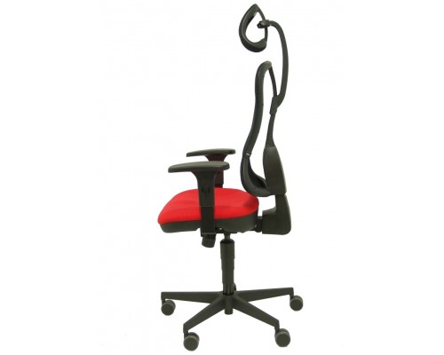 SILLA AGUDO SINCRO MALLA NEGRA ASIENTO TELA ROJO