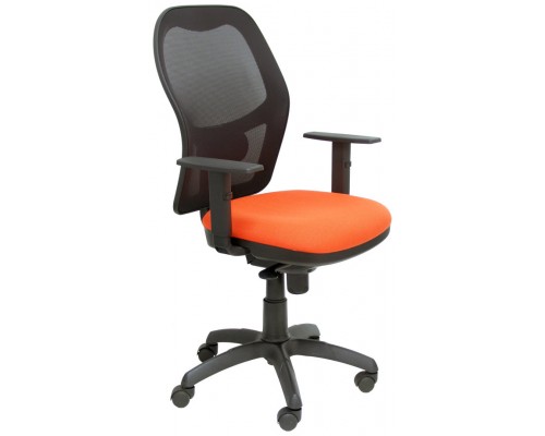 SILLA JORQUERA MALLA NEGRA ASIENTO BALI NARANJA