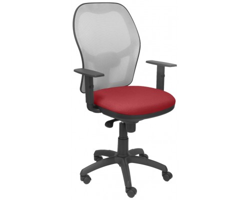 SILLA JORQUERA MALLA GRIS ASIENTO BALI GRANATE