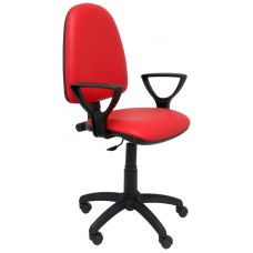 SILLA AYNA SIMILPIEL ROJO CON BRAZOS