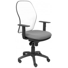 SILLA JORQUERA MALLA BLANCA ASIENTO GRIS CLARO