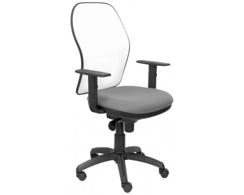 SILLA JORQUERA MALLA BLANCA ASIENTO GRIS CLARO