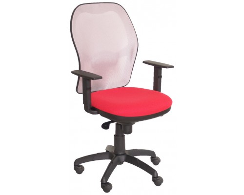 SILLA JORQUERA MALLA GRIS ASIENTO BALI ROJO