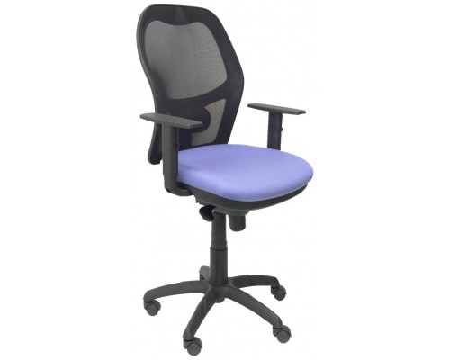 SILLA JORQUERA MALLA NEGRO ASIENTO AZUL CLARO