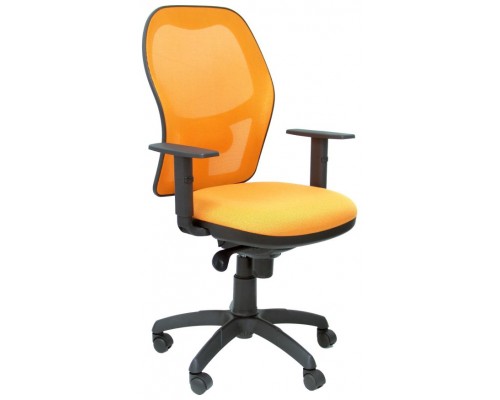 SILLA JORQUERA MALLA NEGRO ASIENTO NARANJA