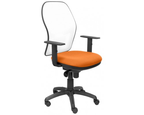 SILLA JORQUERA MALLA BLANCA ASIENTO BALI NARANJA