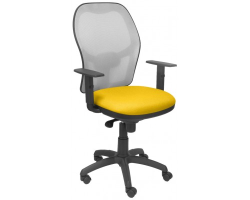 SILLA JORQUERA MALLA GRIS ASIENTO BALI AMARILLO