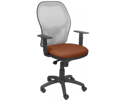 SILLA JORQUERA MALLA GRIS ASIENTO BALI MARRÓN