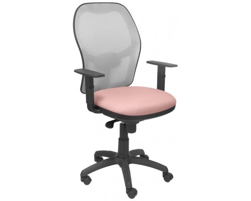 SILLA JORQUERA MALLA GRIS ASIENTO BALI ROSA PÁLID