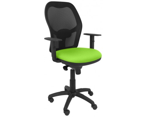 SILLA JORQUERA MALLA NEGRO ASIENTO VERDE PISTACHO